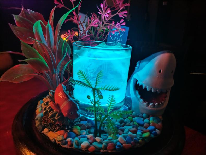 Shark Bite cocktail closeup